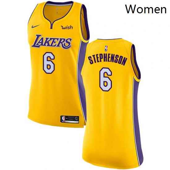 Womens Nike Los Angeles Lakers 6 Lance Stephenson Swingman Gold NBA Jersey Icon Edition